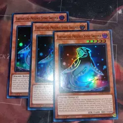 Yugioh - 3x Earthbound Prisoner Stone Sweeper MZMI-EN028 Super Rare 1st Ed NM - Image 2