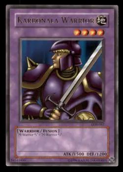 Yugioh Karbonala Warrior #LOB-067 The Legend of Blue Eyes White Dragon LP - Image 1
