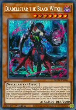 Yugioh Diabellstar The Black Witch AGOV-EN006 Secret Rare 1st Ed - Image 1