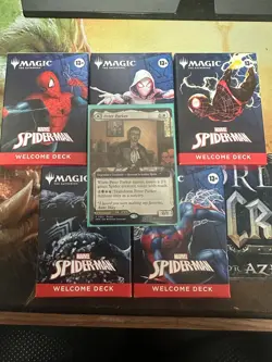 MAGIC THE GATHERING NYCC 2025 SPIDER-MAN WELCOME DECK SET OF 5 WITH PROMO CARD - Image 1