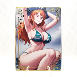 Goddess Story - Nami - One Piece - Gold Metal PG Anime Waifu Card CCG 2 - Image 1