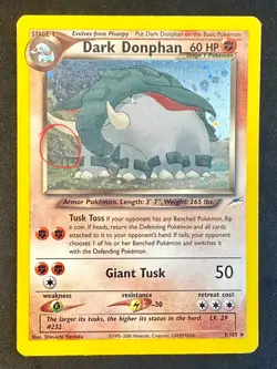 Dark Donphan SWIRL! 3/105 Neo Destiny Pokemon Card Vintage WOTC Holo Rare - Mp - Image 1