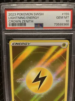 PSA 10 LIGHTNING ENERGY Pokemon Card SWSH155 PSA 10 GEM MT RARE LOW POP 10 CARD - Image 2