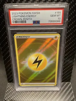 PSA 10 LIGHTNING ENERGY Pokemon Card SWSH155 PSA 10 GEM MT RARE LOW POP 10 CARD - Image 4