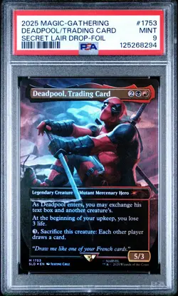 2025 MTG Secret Lair DEADPOOL, TRADING CARD Foil 1753 PSA 9 - Image 1