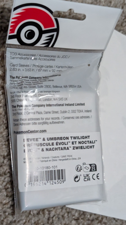 Pokemon Center: Eevee & Umbreon Twilight Card Sleeves (65 Sleeves) Sealed - Image 2