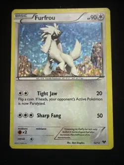 2014 Furfrou 12/12 Holo McDonalds Promo Pokemon Card Played - Image 1