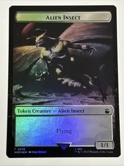 MTG Universes Beyond: Doctor Who Fish/Alien Insect Token Foil 0010/0019 NM - Image 2