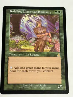 Rofellos, Llanowar Emissary Urza’s Destiny Near Mint 1999 Mtg Magic Gathering - Image 1