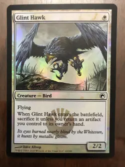 Glint Hawk 1x FOIL MtG FOIL Scars of Mirrodin SP/NM - Image 1