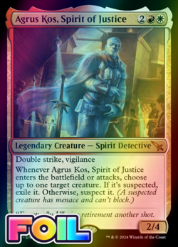 x1 Agrus Kos, Spirit of Justice MKM MTG 184 FOIL MYTHIC M/NM 1x - Image 1