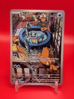 Pokemon TCG Squirtle Stellar Crown Illustration Rare Holo Card 148/142 Sv07 - Image 1