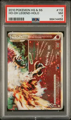 2010 POKEMON HEARTGOLD & SOULSILVER #112 HO-OH LEGEND-HOLO PSA 7 - Image 1