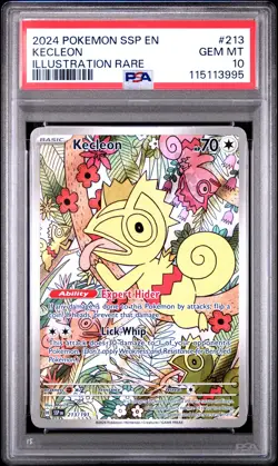 2024 POKEMON SSP EN-SURGING SPARKS ILLUSTRATION RARE #213 KECLEON PSA 10 - Image 1