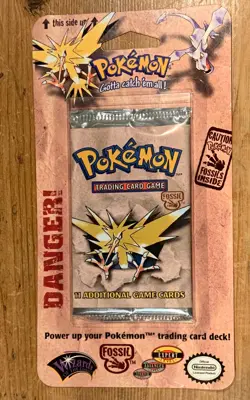 Sealed Pokemon Fossil Booster Blister Pack Zapdos - Image 1
