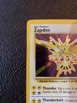 1999 Pokemon Zapdos 16/102 Holo Base Set NEAR MINT to MINT / RARE W/ Mag Holder - Image 3