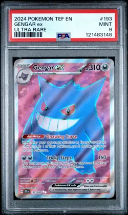 2024 POKEMON TEF EN-TEMPORAL FORCES ULTRA RARE #193 GENGAR EX PSA 9 - Image 1