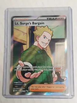 Pokemon TCG Ultra Rare Trainer Lt. Surge's Bargain #170/132 Mega Evolution - Image 3