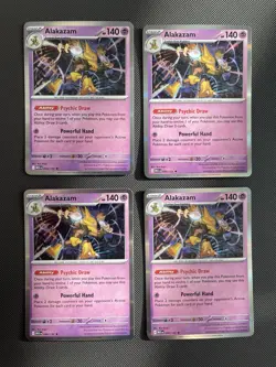 4x Alakazam Holo Rare Playset 056/132 Pokemon Mega Evolution English NM - Image 1