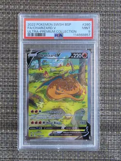 PSA 9 2022 POKEMON BS PROMO SWORD & SHIELD ULTRA-PREMIUM COLLECTION-CHARIZARD - Image 1