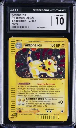 2002 POKEMON EXPEDITION #2 AMPHAROS HOLO CGC 10 - Image 1