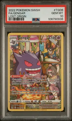 Pokemon Gengar #TG06 2022 Lost Origin Full Art Holo Ultra Rare PSA 10 - Image 1