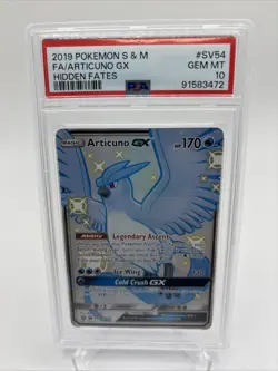 Pokemon Articuno GX Hidden Fates FA 2019 S&M SV54/SV94 PSA 10 Gem Mint - Image 1