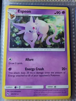 Pokemon TCG Lost Thunder - Espeon 89/214 - Common English NON Holo Rare NM/LP - Image 1