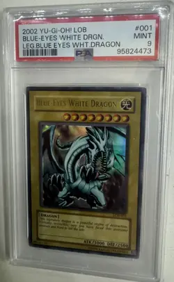2002 Yu-Gi-Oh! LOB-001 Blue-eyes White Dragon PSA 9 MINT Yugioh - Image 1