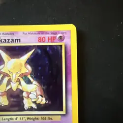 Alakazam Pokemon Card 11/102 Base Set Holo Rare Trading Card - LP+ - Image 3