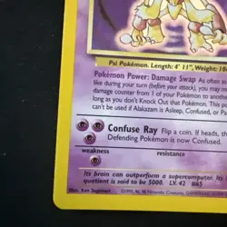 Alakazam Pokemon Card 11/102 Base Set Holo Rare Trading Card - LP+ - Image 5