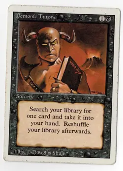 Demonic Tutor • Revised Edition • HP Damaged • MtG Magic Gathering - Image 1