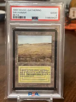 MTG Magic the Gathering Savannah Beta Rare PSA 2 - Image 1