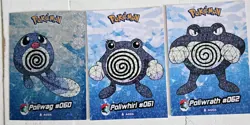 2025 POKEMON STAINED GLASS Crystal Cards Poliwag Poliwhirl Polywrath - Image 1