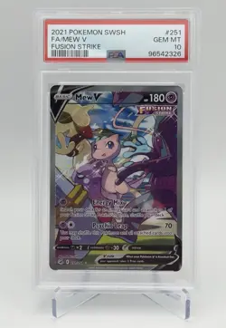 Pokemon Fusion Strike Mew V Full Art Alternate Rare 251/264 PSA 10 Gem Mint - Image 1