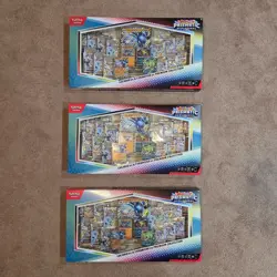 3 x Pokemon Prismatic Evolutions Lucario EX and Tyranitar EX Premium Collection - Image 1