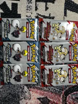 Pokemon 3 Destined Rivals and 3 Journey Together Fun Packs Sealed - Image 1