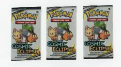 Pokemon Sun & Moon Cosmic Eclipse Sample Packs Sealed 2019 X 3 - Image 1