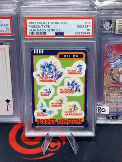 PSA 10 Poison Type 11 1997 Pokemon Pocket Monsters Sealdass Series 2 POP 7 - Image 1