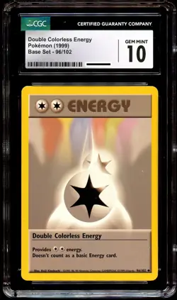CGC 10 GEM MINT Double Colorless Energy 96/102 Base Set Pokemon Card - Image 2
