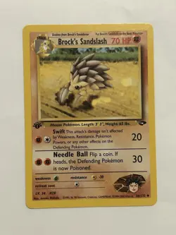 Pokemon TCG Brock's Sandslash Gym Challenge Uncommon Card 36/132 1st Edition - Image 1