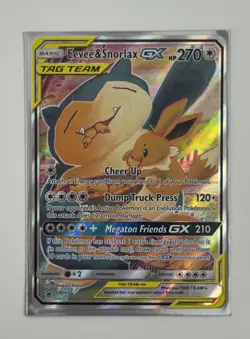 Pokemon Card EEVEE & SNORLAX GX Tag Team SM169 Black Star Promo - NM - Image 1
