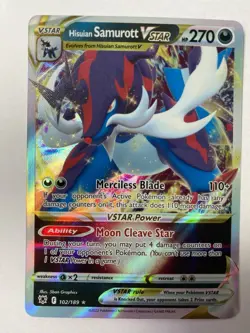 Hisuian Samurott VSTAR Holo Pokemon TCG Card 102/189 Astral Radiance Ultra Rare - Image 1