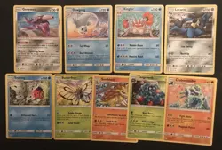 9 X Unbroken Bonds Bundle Pokemon Cards Rare Non-Holo Lucario Genesect Exc-NM - Image 1