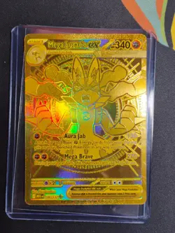 Pokemon M Mega Lucario EX Gold Ultra Secret Rare Holo Card - Image 1
