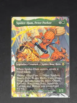 Spider-Ham, Peter Porker (Borderless) R0201 Non Foil Spider-Man Magic MTG NM/M - Image 1