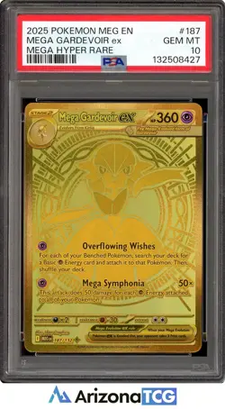 Pokemon 2025 Mega Gardevoir ex 187/132 Full Art Mega Evolutions GEM MINT PSA 10 - Image 1