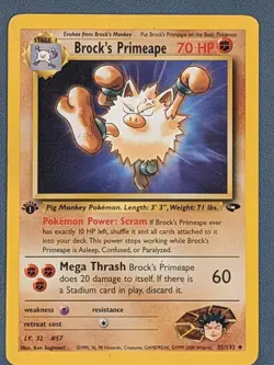 Pokemon TCG: 2000 Gym Challenge 1st Edition Brock's Primeape 35/132 Uncommon LP - Image 1