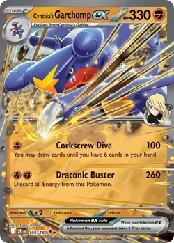 Pokemon TCG - Destined Rival - Cynthia's Garchomp ex - 104/182 - Image 1