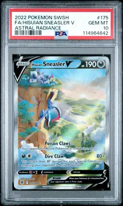 2022 POKEMON SWORD & SHIELD ASTRAL RADIANCE FA/HISUIAN SNEASLER V #175 PSA 10 - Image 1